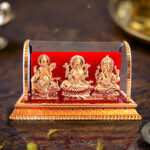 Gold Plated Idols Laxmi Ganesh Murti Ma Saraswati