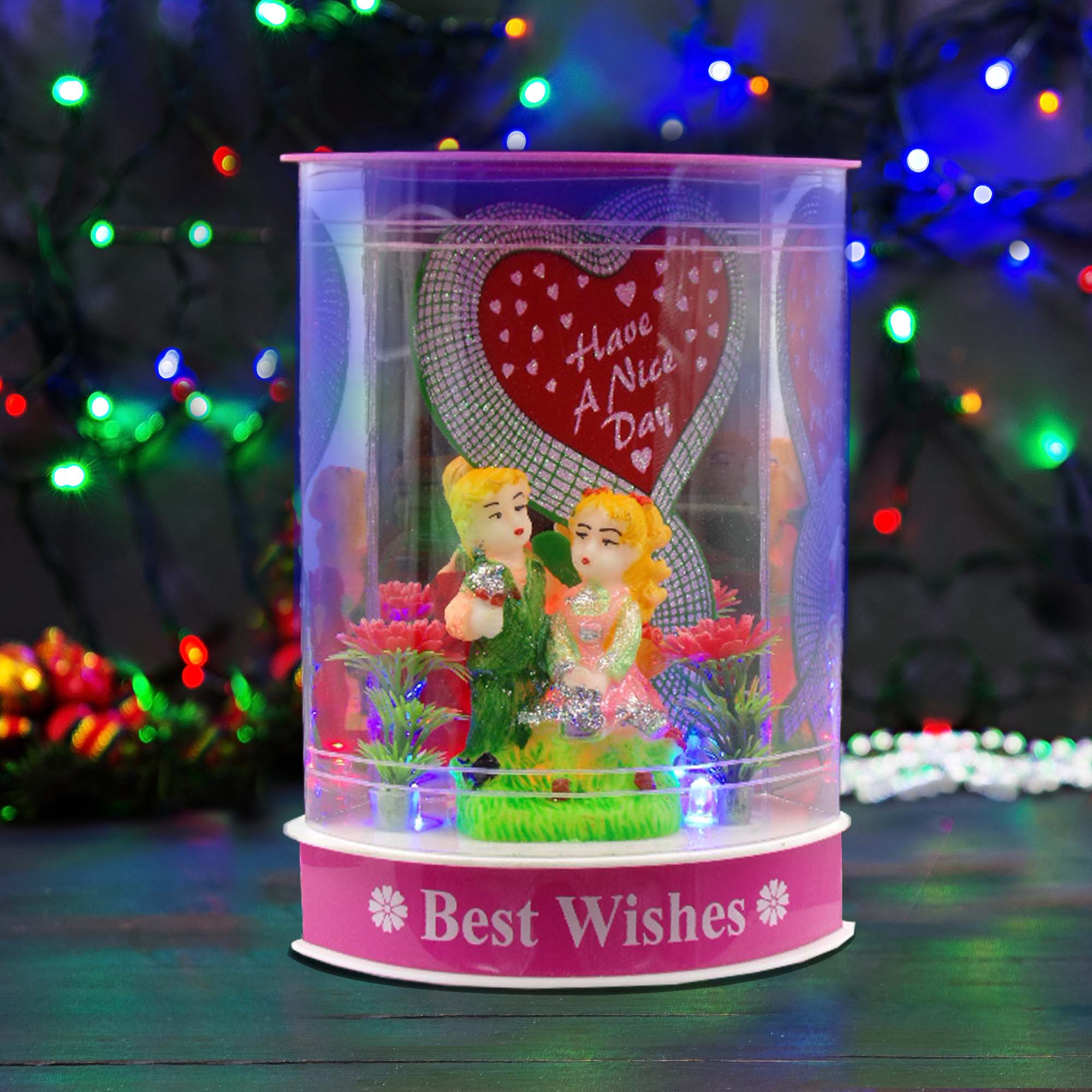 Couple Showpiece with Lights Valentine Gift Couple Showpiece with Lights Valentine Gift