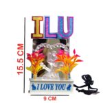 ILU LOVE Crystal Showpiece with LED Lights, Valentines Gift Romantic Couple Statue Showpiece with Crystal Figurine, Gift for Girlfriend, Boyfriend, Husband, Home Décor,