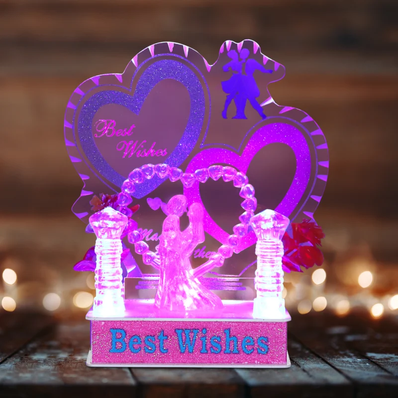 Love Couple Dil With Lighting Effect For Gifting
