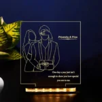 Personalized 3D Illusion Photo LED Lamp - Perfect Valentine, Birthday, Anniversary Gift for Couple