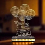 Acrylic Top, Wood Anniversary Gift Personalized 3D Illusion Heart LED Lamp | Engraved Night Lamps for Special Occasions Happy Birthday Gifts Unique Gift