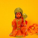 Orange Hanuman Marble Murti