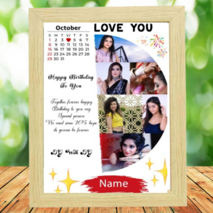 Personalized Photo Frame with calendar And Customized gift