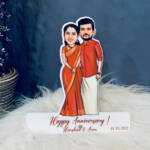 Personalized Photo on Caricature Couple ( Multi-color , Wooden )