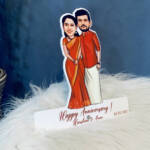 Personalized Photo on Caricature Couple ( Multi-color , Wooden )