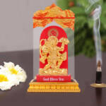 Golden Acrylic Base Idol Hanuman Ji Statue Bala ji Murti for Pooja Home Temple Idol, Statue/Murti for Pooja Gift Item for Auspicious Occasion/Car Dashboard