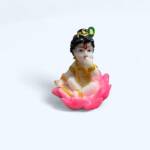 Hand Carved Baby Krishna Marble Idol, Statue, Office God Murti Gift Baby Lotus Krishna Makhan Chor Statue Murti