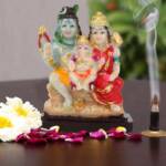 Handcrafted Shiva Parvati Ganesh Idol Shiv Parivar Murti Statue Sculpture Hindu Showpiece Figurine for Home Office Temple Mandir Decoration (Multicolour, Standard)