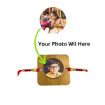 Customized Rakhi with Photo Gifts with Roli Chawal and Plate