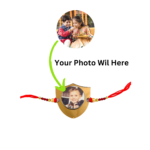 Customized Rakhi with Photo Gifts with Roli Chawal and Plate