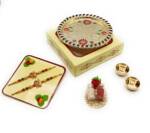 Rakhi for Brother Set of 2 Rakhi with Roli Chawal and Plate