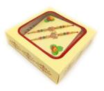 Rakhi for Brother Set of 2 Rakhi with Roli Chawal and Plate