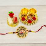 Rakhi For Brother Customised with Photo with Roli Chawal and Plate