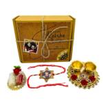 Customized Rakhi with Photo Gifts with Roli Chawal and Plate