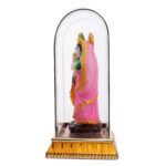 Awesome Craft Radha Krishna ji Jugal Jodi Marble murti in Glass Box Acrylic | Home Mandir Temple Showpiece Idol Statue Gifts Home Decor Temple Pooja Golden (Size: 13 cm, 9 cm, 6 cm)