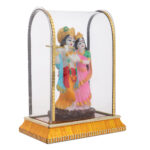 Awesome Craft Radha Krishna ji Jugal Jodi Marble murti in Glass Box Acrylic | Home Mandir Temple Showpiece Idol Statue Gifts Home Decor Temple Pooja Golden (Size: 13 cm, 9 cm, 6 cm)