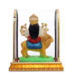 Awesome Craft Gold Plated Durga Maa Goddess Sitting on Lion Idol Sherawali Mata Devi Goddess Murti Marble Finish in Acrylic Glass Box for Home Temple Pooja Room Office Table & Gift Statue 13x11x7.5 CM