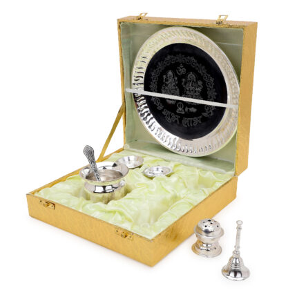 Pooja Thali Set Silver Plated